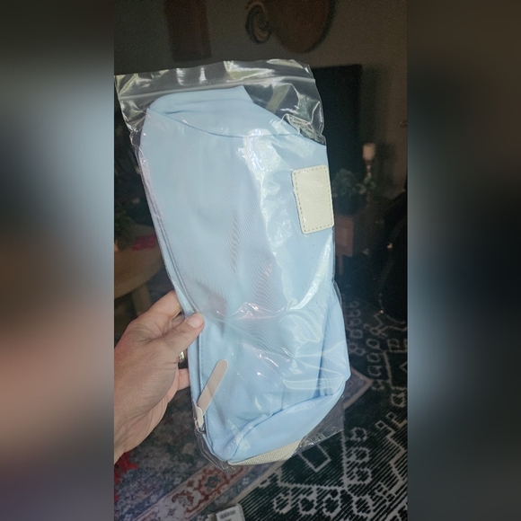 IMIOMO Travel 2 Piece Duffel Weekend Large Overnight Tote Bag.Blue/cream. NWOT - Picture 15 of 16